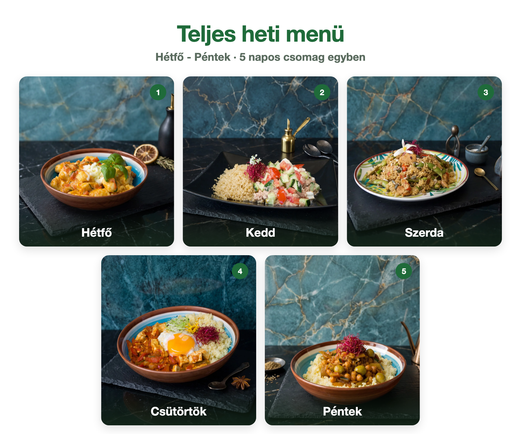 Teljes heti menü - wk10, 5 napos csomag