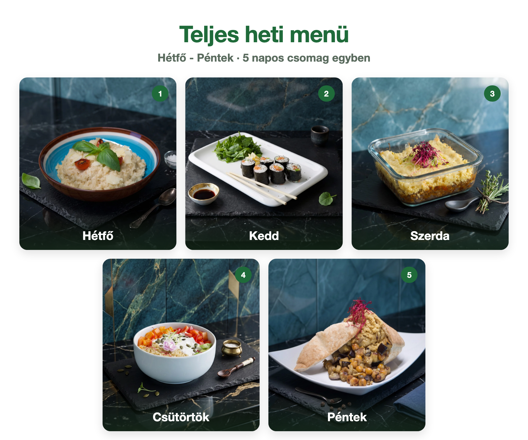 Teljes heti menü - wk9, 5 napos csomag